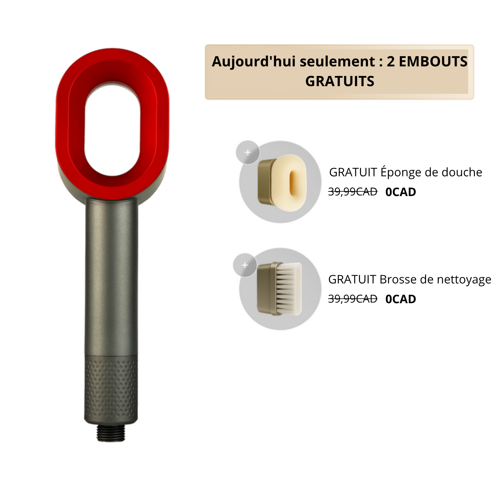 Pommeau de douche filtrant 3 en 1