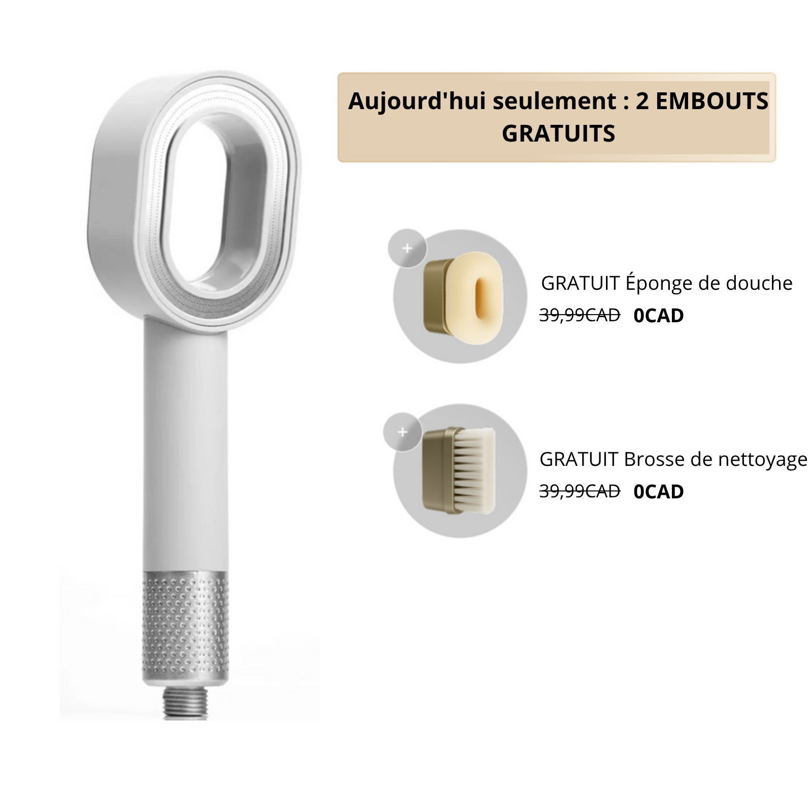 Pommeau de douche filtrant 3 en 1