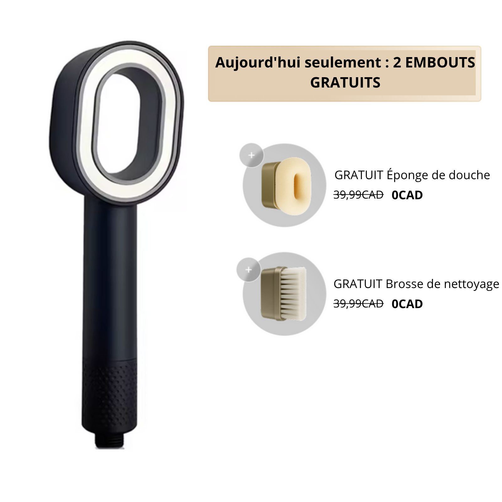 Pommeau de douche filtrant 3 en 1